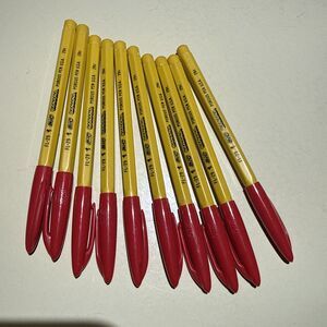 Vintage 1970s BIC Banana Porous Point Pen Red 29￠FL-29 USA (LOT OF 10)